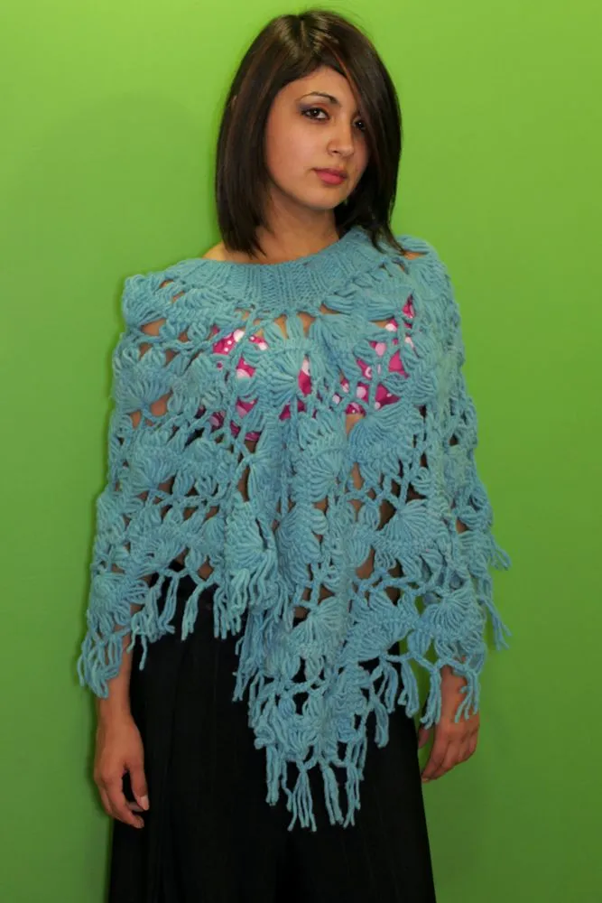 Ponchos tejidos en horquilla - Imagui