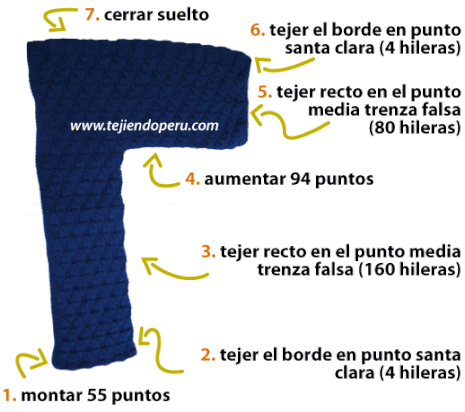 Poncho en L - Tejiendo Perú...