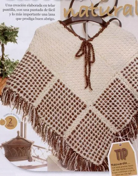 Como hacer un poncho en telar | Artesanias