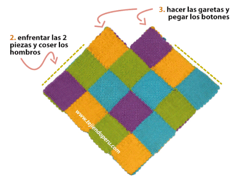 Como hacer un poncho cuadrado - Imagui