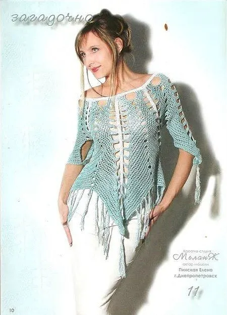 Poncho Top Patron - Patrones Crochet