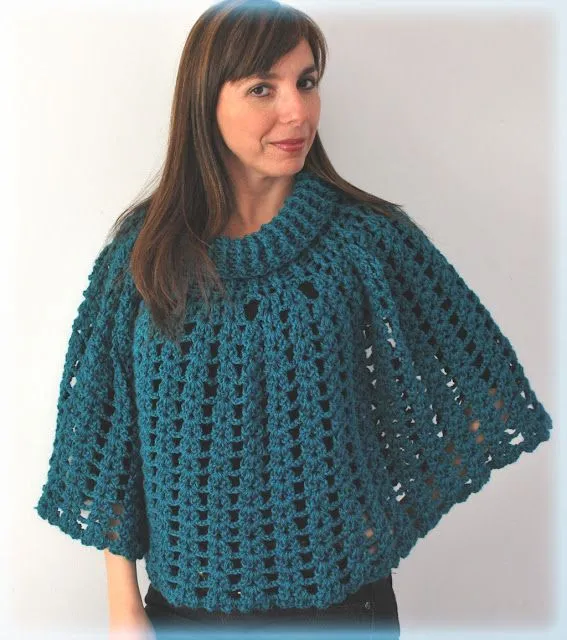 Ponchos tejidos al crochet calados - Imagui