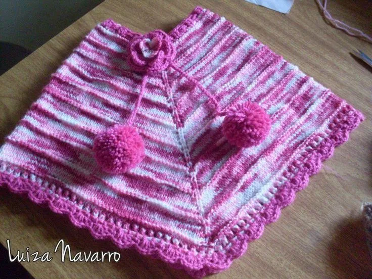 ponchos para niña on Pinterest | Ponchos, Crochet and Tejido