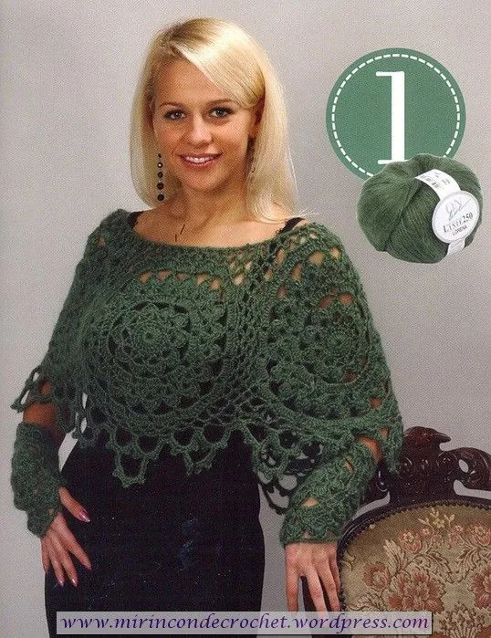 Patrones de ponchos de crochet - Imagui