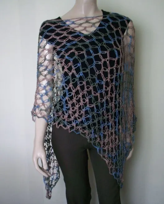 Ponchos de verano tejidos a crochet - Imagui