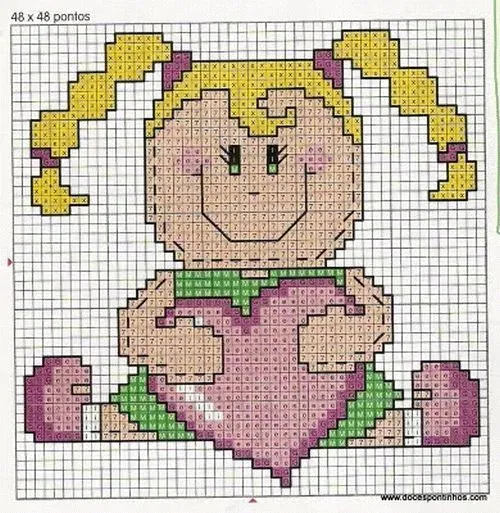 Ponto cruz infantil feminino - ARTESANATO PASSO A PASSO!