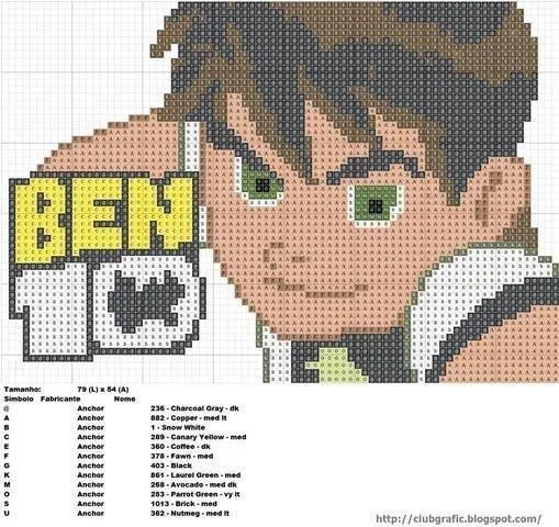Ponto Cruz - Personagens on Pinterest | Ben 10, Perler Beads and ...
