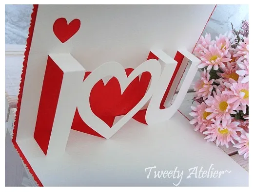 pop up card tutorial - Valentines day - Paper Kawaii pop up card tutorial - Valentines day - Paper Kawaii