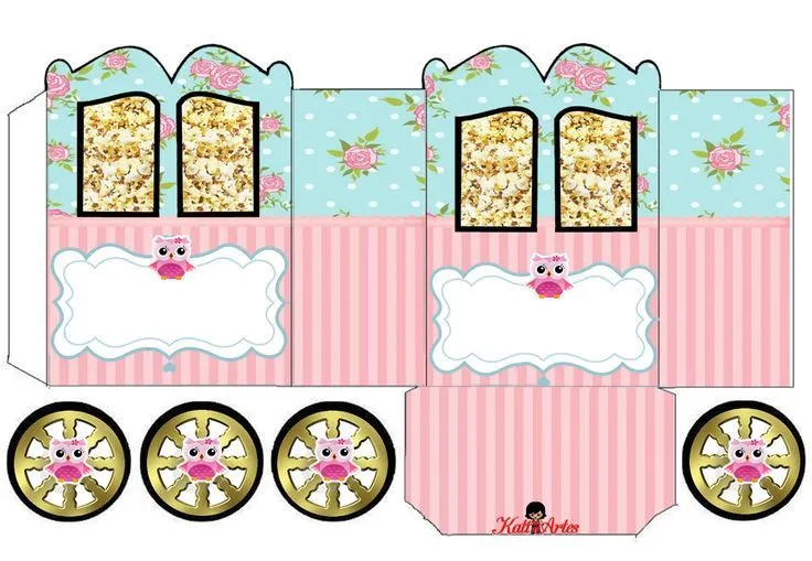 Popcorn Box----Buhós Rosa: Caja con forma de Carruaje para ... Popcorn Box----Buhós Rosa: Caja con forma de Carruaje para ...