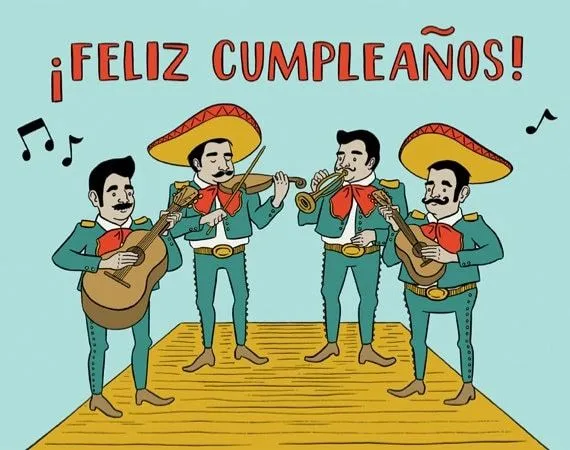 Feliz Cumpleanos Birthday Card Hand Illustration by thefoundretail Feliz Cumpleanos Birthday Card Hand Illustration by thefoundretail