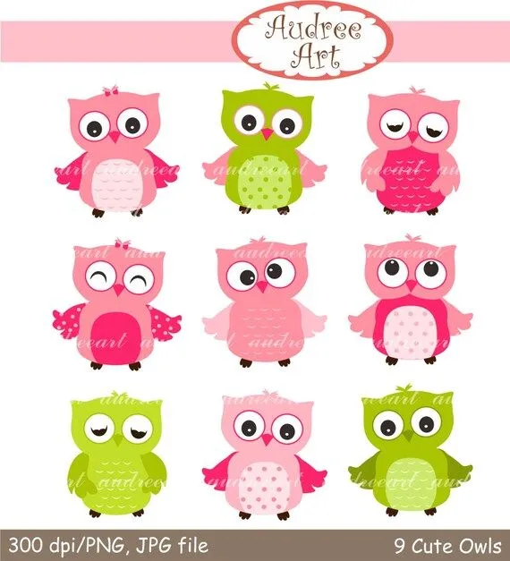 Popular items for pink and green owls on Etsy