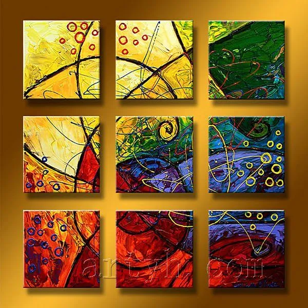 Popular moderna abstracta ilustraciones de la pintura en la lona ...