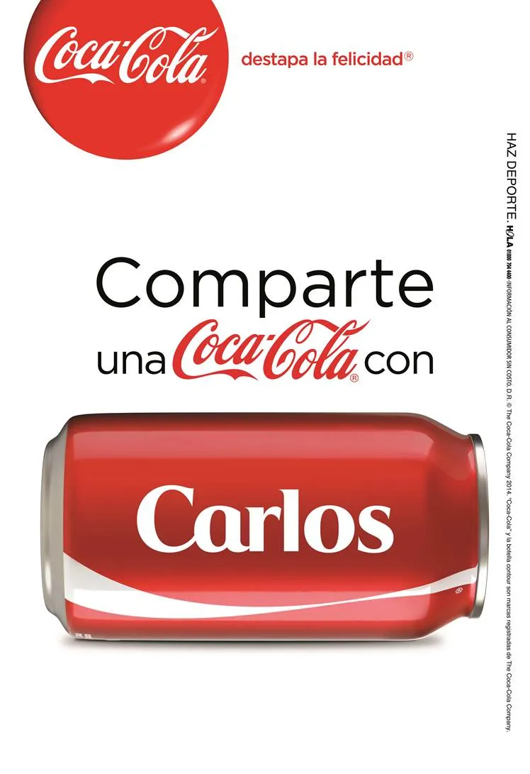 ¿Por qué tu Coca-Cola trae un nombre? | ActitudFEM. Comparte una Coca-Cola con Carlos.