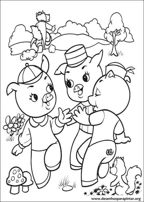 Os Tres Porquinhos e o Lobo Mau–desenhos para imprimir colorir e ... Os Tres Porquinhos e o Lobo Mau–desenhos para imprimir colorir e ...