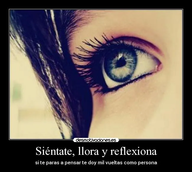 Siéntate, llora y reflexiona | Desmotivaciones Siéntate, llora y reflexiona | Desmotivaciones
