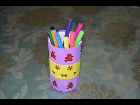Porta lápices con lata reciclada. Manualidades - YouTube Porta lápices con lata reciclada. Manualidades - YouTube