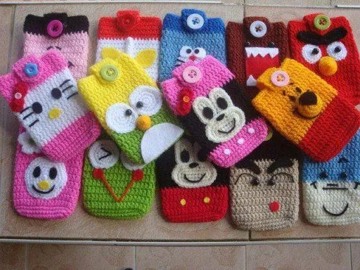 Porta celulares tejidos a crochet - Imagui