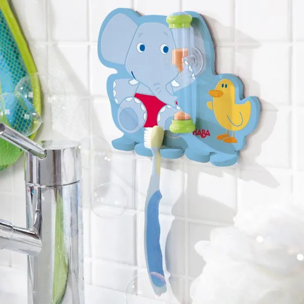 Portacepillos con Reloj Bañofante de Haba en MiniKidz Portacepillos con Reloj Bañofante de Haba en MiniKidz