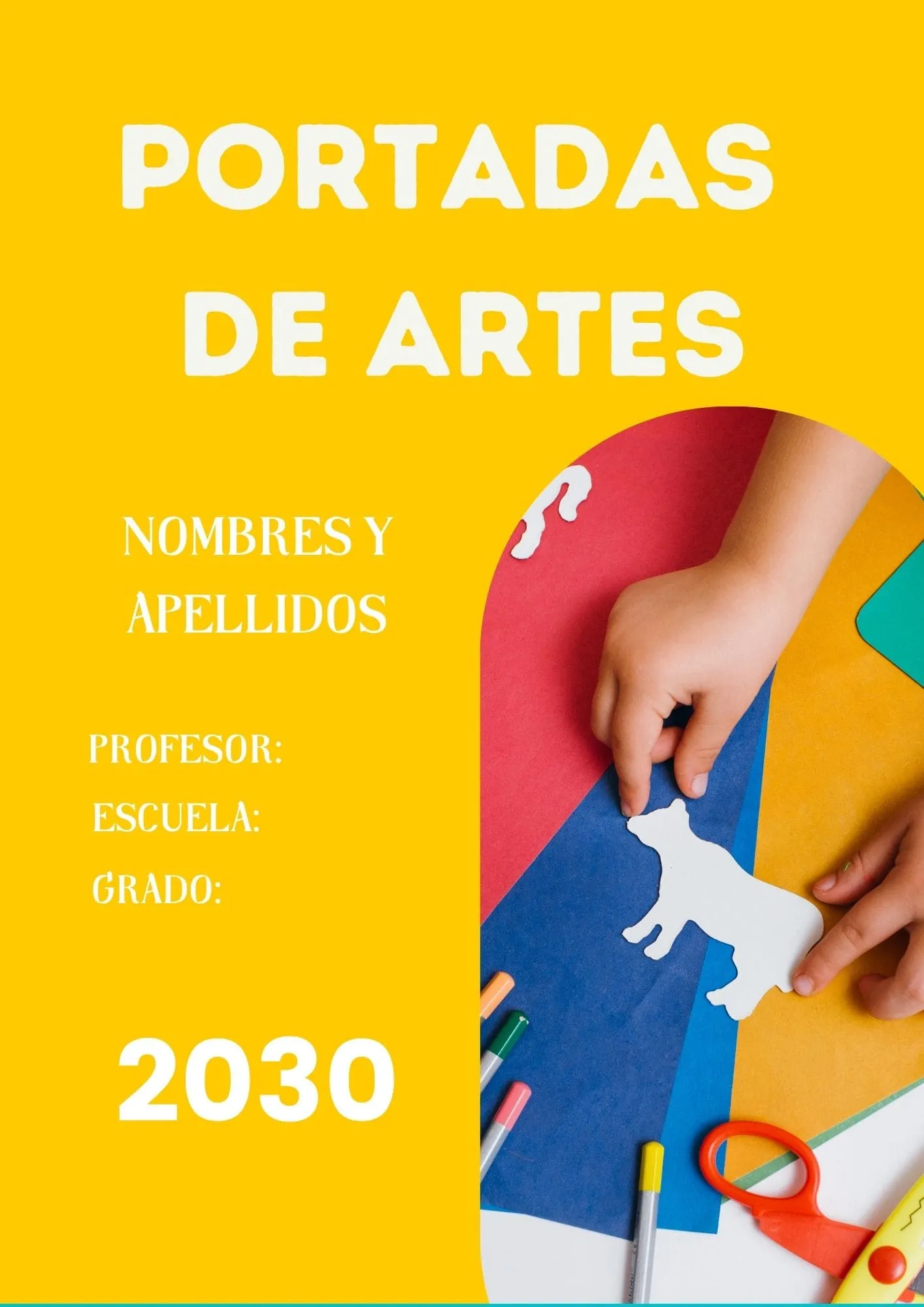 ᐅ Portada de Artes para Niños en Word