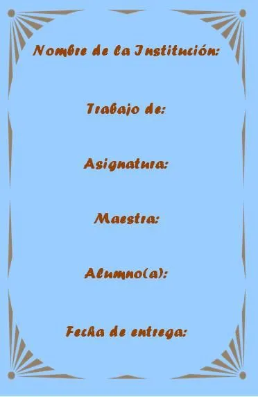 Cómo hacer la portada de un trabajo escolar | A mi manera Cómo hacer la portada de un trabajo escolar | A mi manera