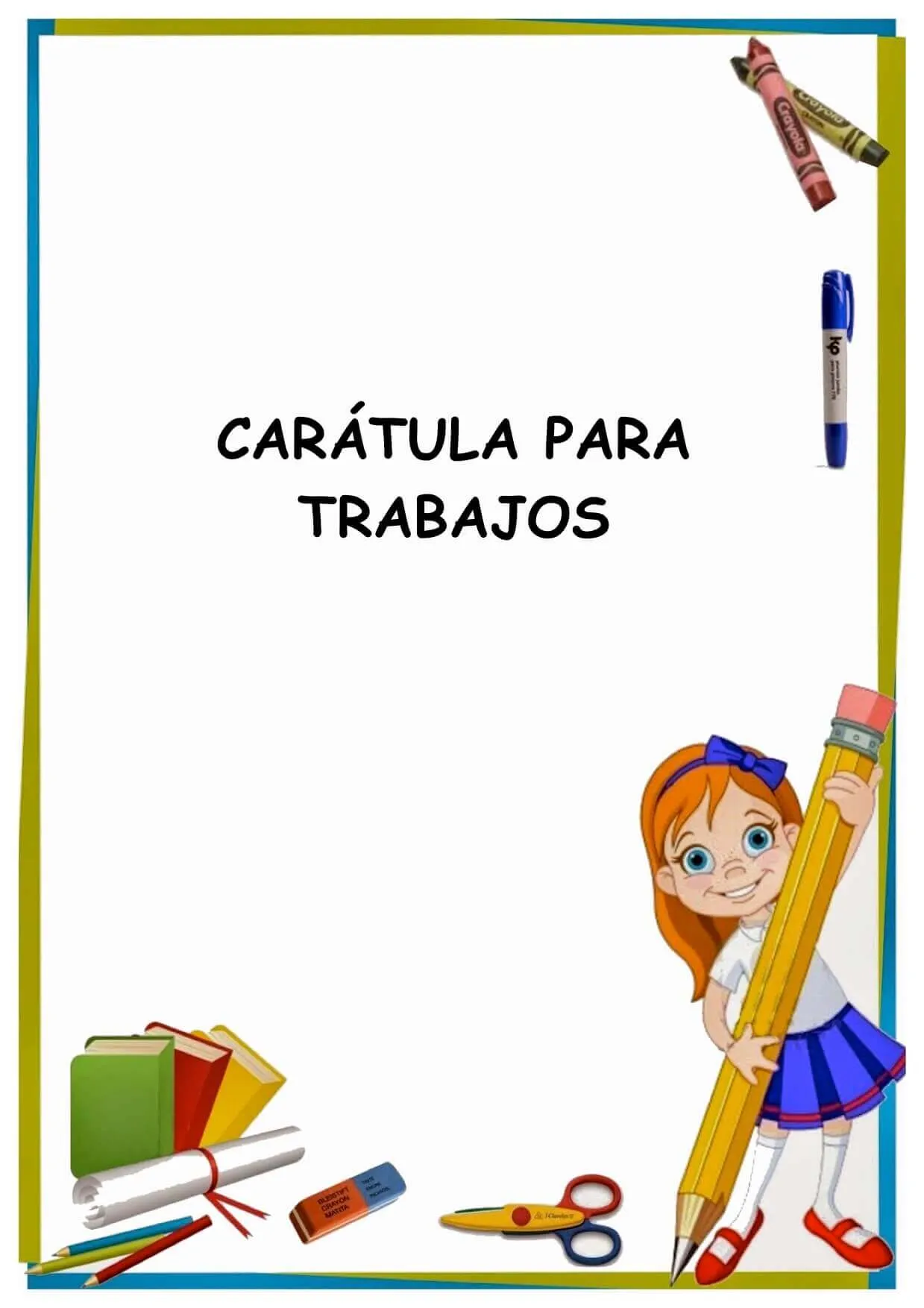 Portada para Trabajo Escolar - DESCARGAR PORTADAS Portada para Trabajo Escolar - DESCARGAR PORTADAS