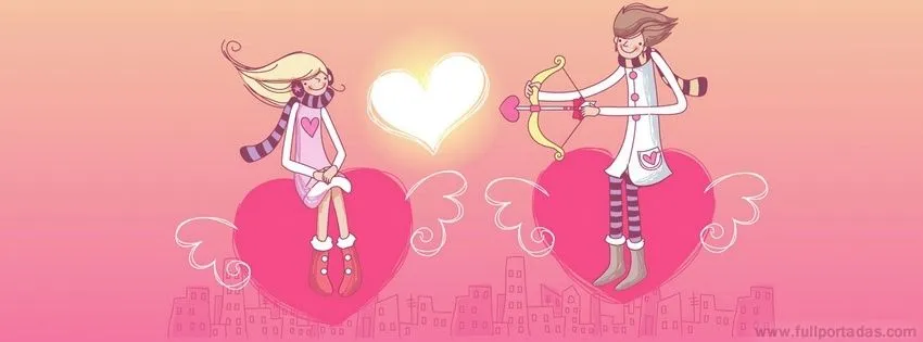 Portada para facebook de Pareja sentada sobre corazones Portada para facebook de Pareja sentada sobre corazones