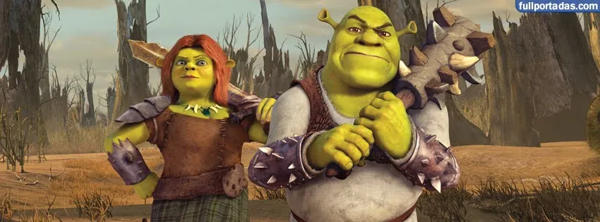 Portada para facebook de Shrek y princesa fiona