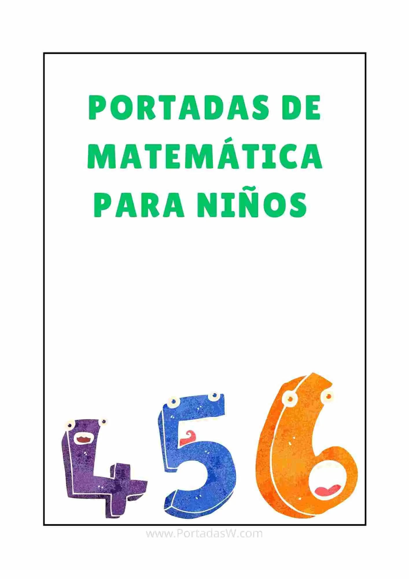 ᐅ Portada de Matemáticas para Niños en Word ✔️ ᐅ Portada de Matemáticas para Niños en Word ✔️