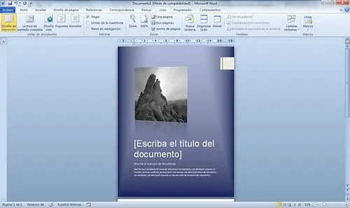 Portada en Word 2010 | Informática para principiantes