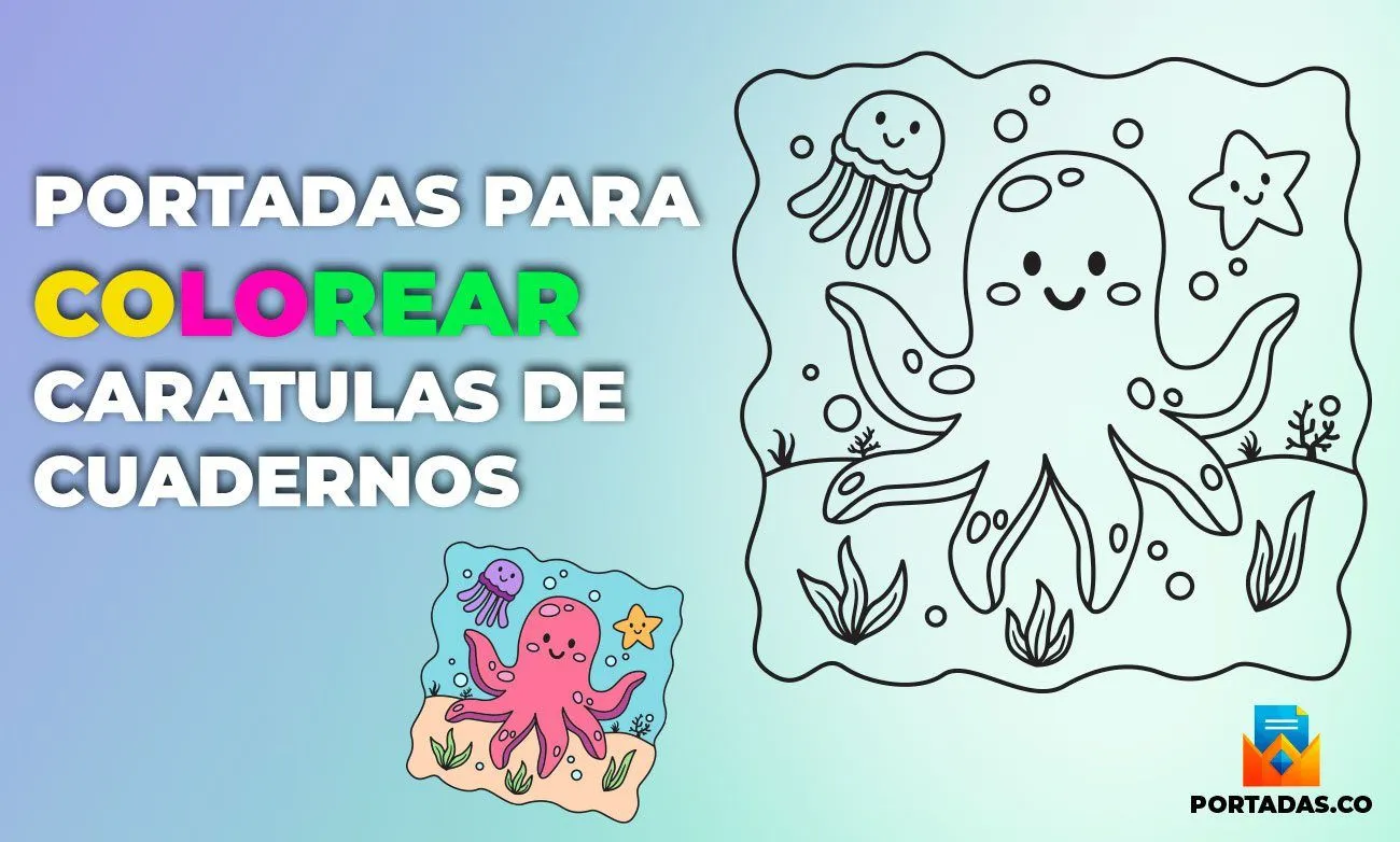 Portadas para Colorear ➡️ Plantillas para Niños