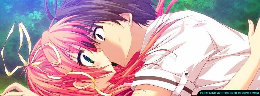 Portadas para Facebook: Pareja anime Besandose