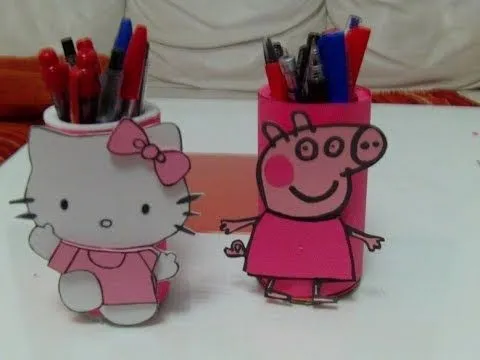 Portalapiceros Peppa Pig con el tubo de papel higi - YouTube