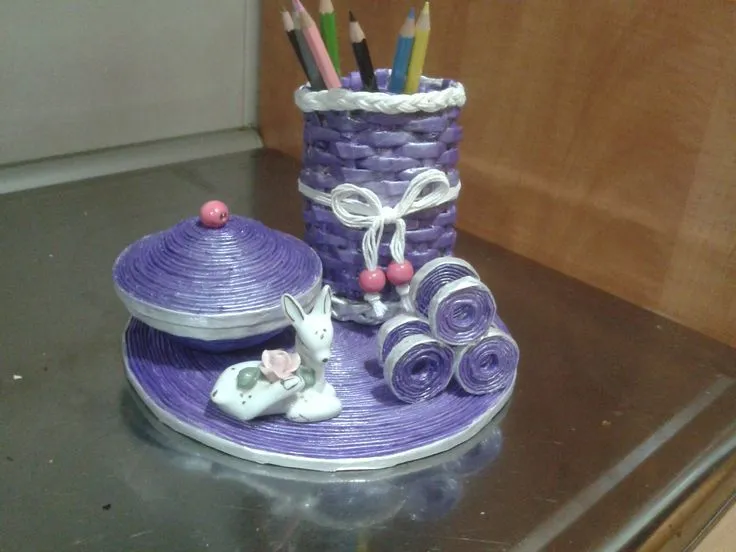 Portalapices-escritorio realizado con papel periódico | MIS ... Portalapices-escritorio realizado con papel periódico | MIS ...