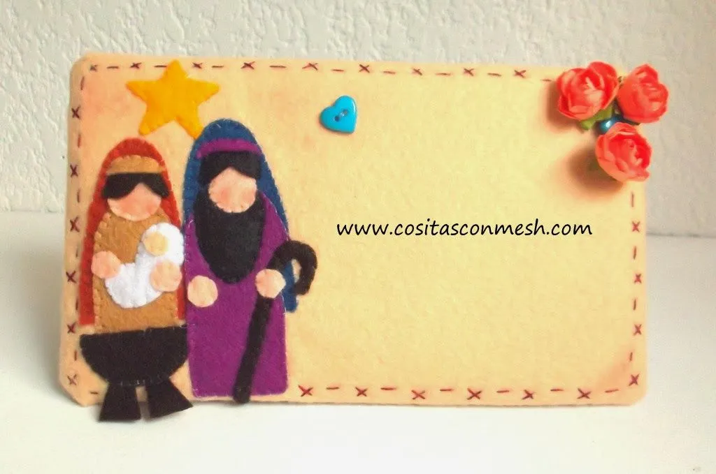 Como hacer un portaretrato navideño con fieltro ~ cositasconmesh Como hacer un portaretrato navideño con fieltro ~ cositasconmesh
