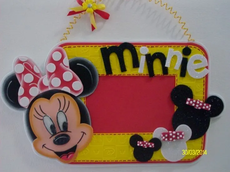 Portaretratos Colgante Minnie Mouse | Portaretratos goma eva ...