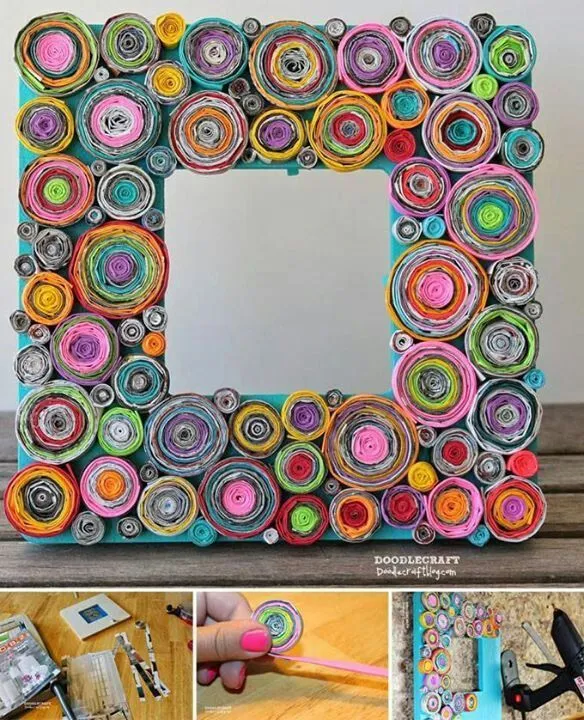 Portaretrato de rollitos de papel | Manualidades | Pinterest Portaretrato de rollitos de papel | Manualidades | Pinterest