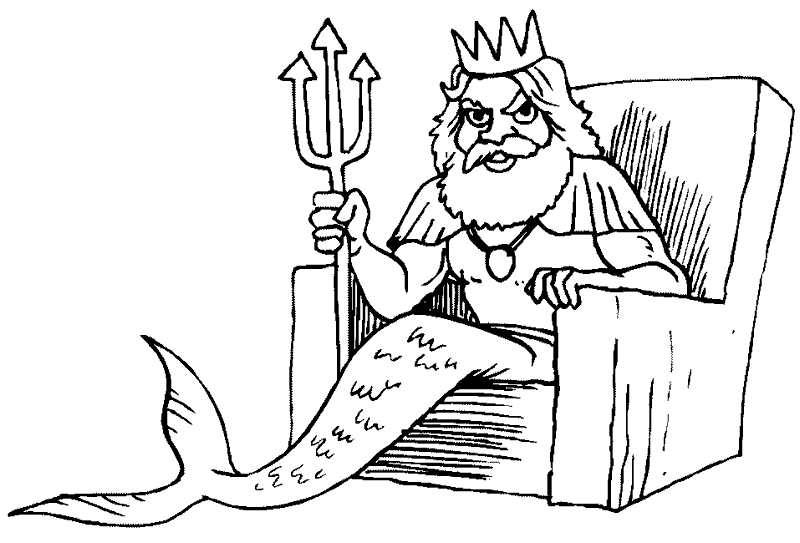Dibujos para colorear de Neptuno, Poseidón, Plantillas para ... Dibujos para colorear de Neptuno, Poseidón, Plantillas para ...