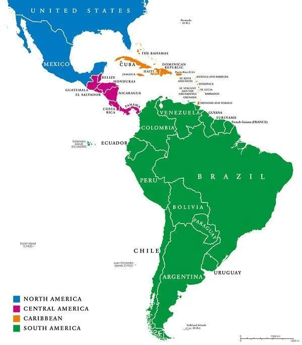 Cuál es la Posición Astronómica de América? | América central, Mapa de  america latina, América
