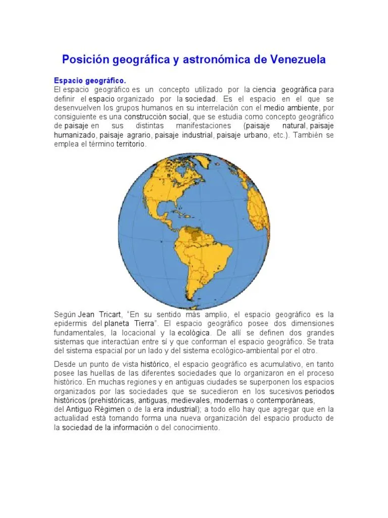 Posición Geográfica y Astronómica de Venezuela | PDF | Geografía | Paisaje