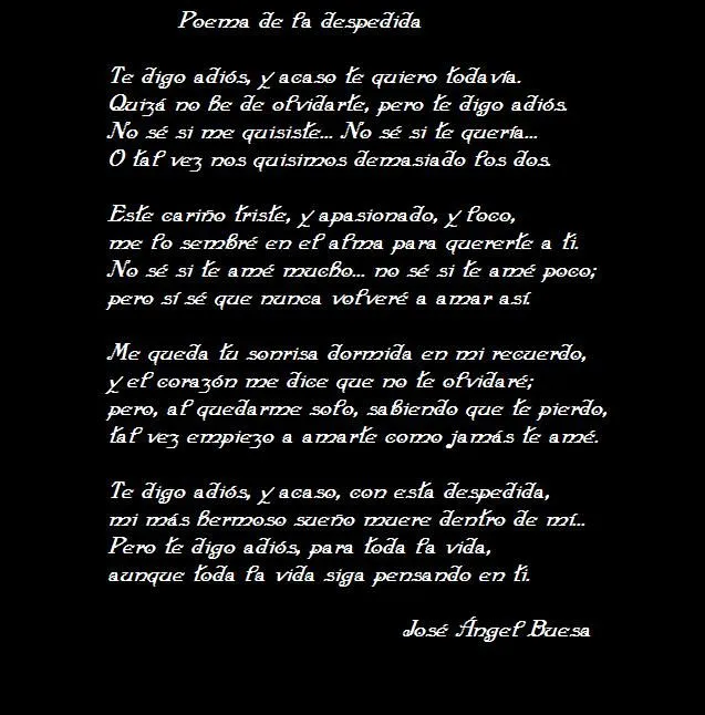 Post: Poema de la despedida