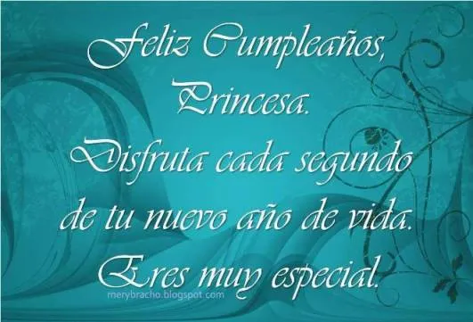 Postal Feliz Cumpleaños, Princesa | Entre Poemas y Vivencias