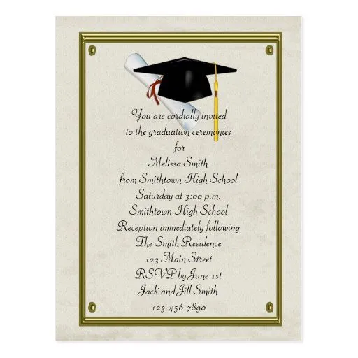 Postal de la invitación de la graduación | Zazzle Postal de la invitación de la graduación | Zazzle