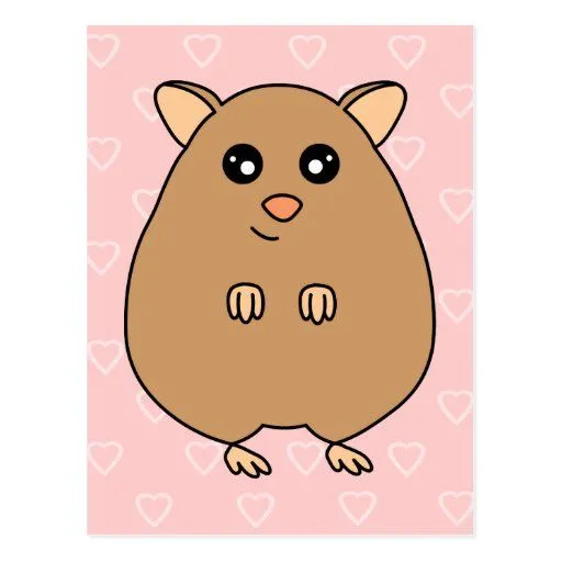 Postal linda del hámster del dibujo animado | Zazzle