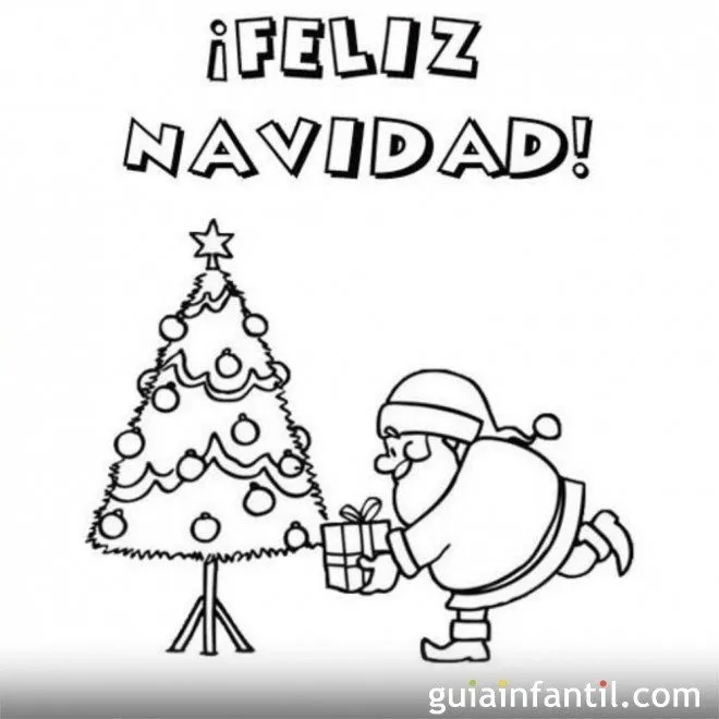 Postal de Navidad para colorear