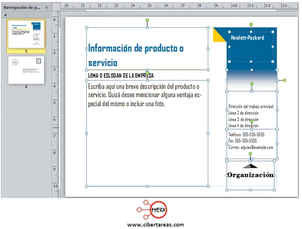 Como hacer una postal – Publisher 2010 | CiberTareas