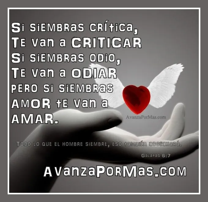 POSTAL) "SI SIEMBRAS CRÍTICA, te van a criticar, si siembre odio ... POSTAL) "SI SIEMBRAS CRÍTICA, te van a criticar, si siembre odio ...