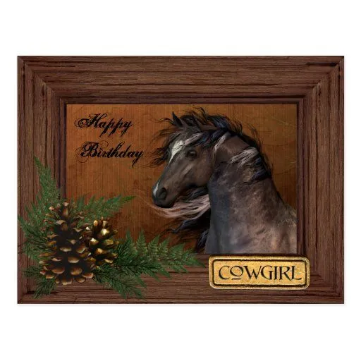 Postal de la vaquera del feliz cumpleaños | Zazzle Postal de la vaquera del feliz cumpleaños | Zazzle