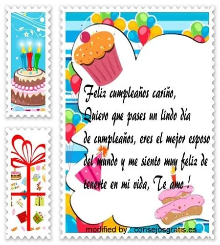 Postales con frases bonitas de cumpleaños para mi esposo ...