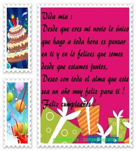 Postales Con Frases Bonitas De Cumpleaños Para Mi Novio | 10.000 ...