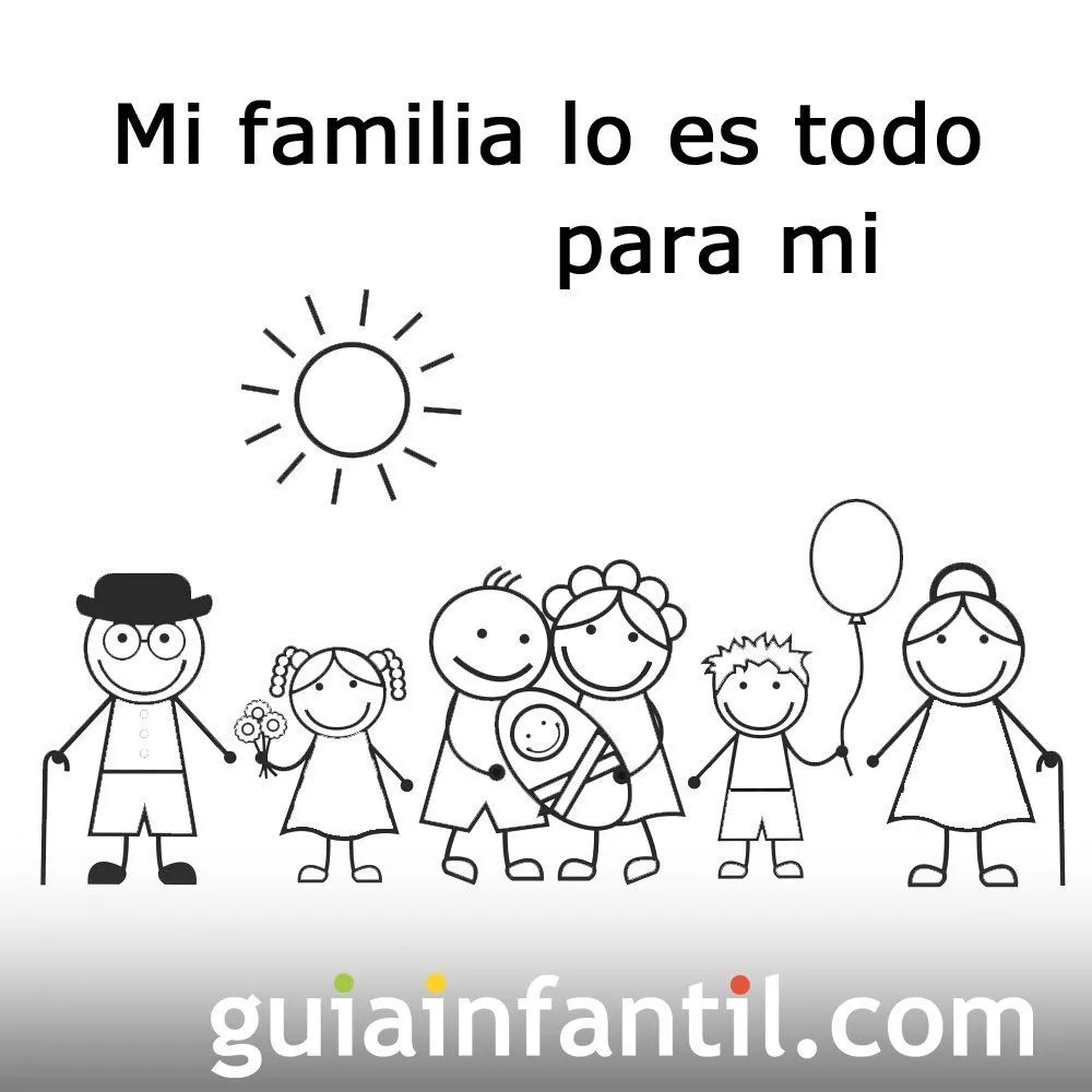 Postales para imprimir y colorear de la familia Postales para imprimir y colorear de la familia